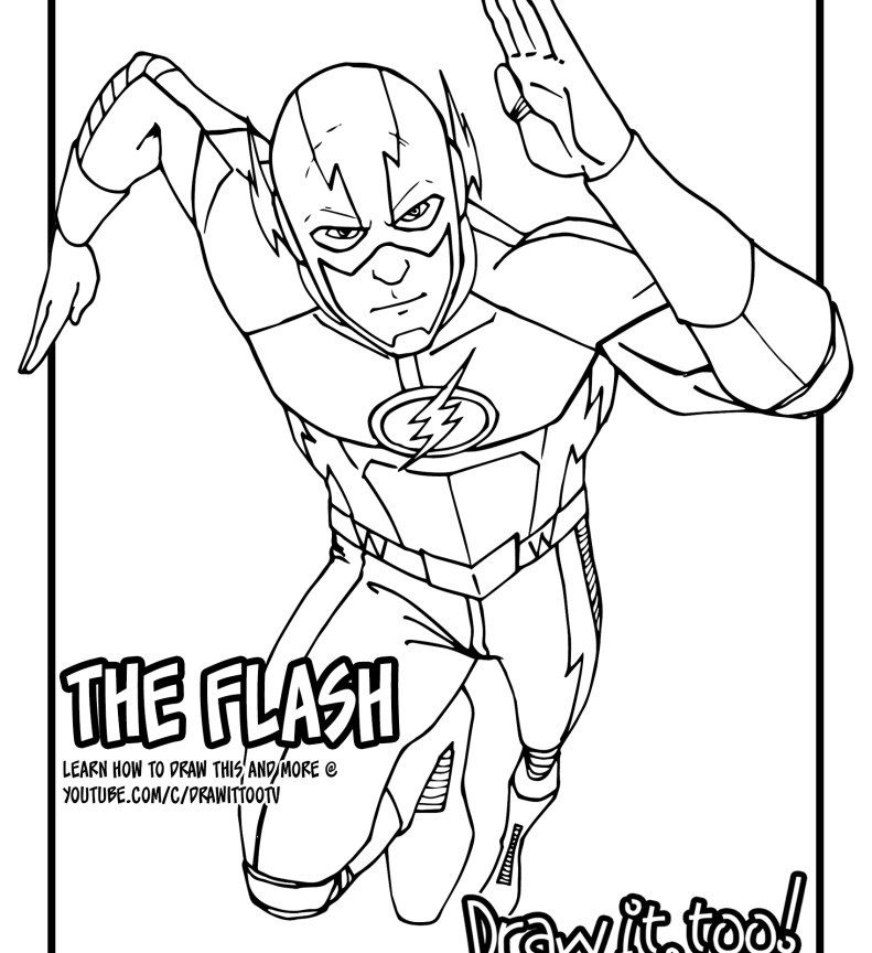 791x864 Flash Coloring Page With Pages The Superhero General Printable