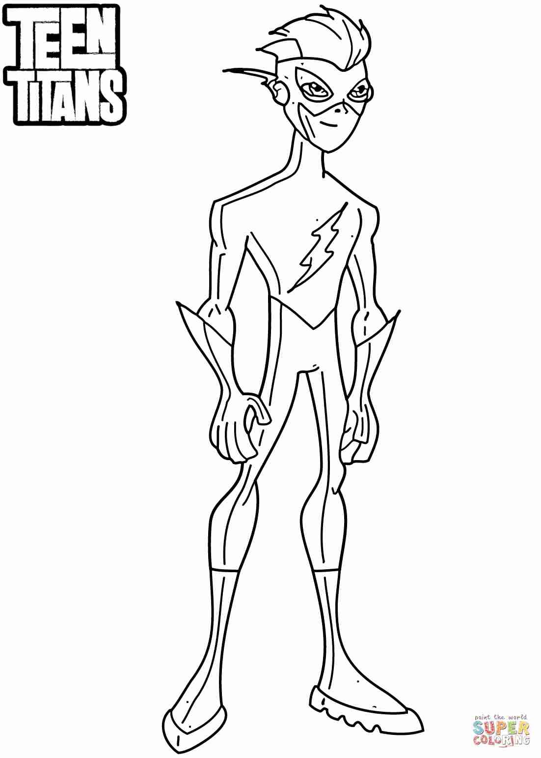 Teen Titans Kid Flash Coloring Page Free Printable Pages Simple 1102x1542 Teen Titans Kid Flash Coloring Page Free Printable Pages Simple