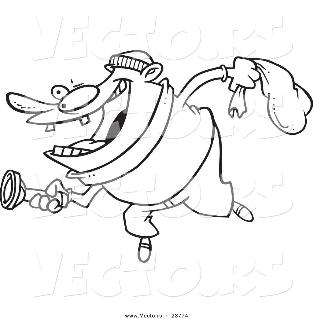 1024x1044 Largest Robber Coloring Pages Vector Of A Cartoon Using Flashlight