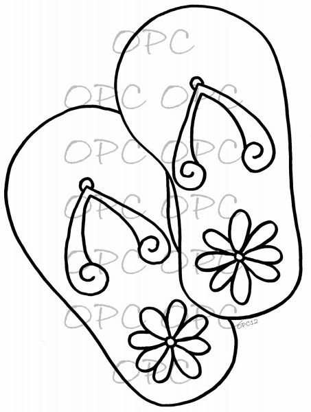 453x600 Simple Flip Flop Coloring Pages