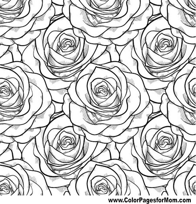 640x667 Floral Coloring Pages