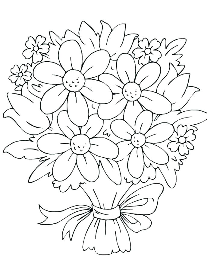 687x881 Easy Flower Coloring Pages Easy Flower Coloring Pages Easy Flower