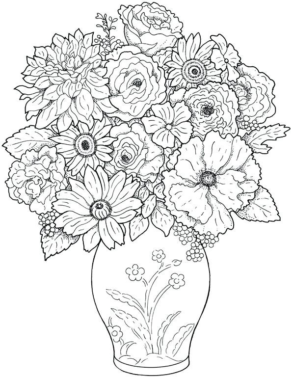 597x770 Floral Coloring Pages Flowers Coloring Pages Free Printable