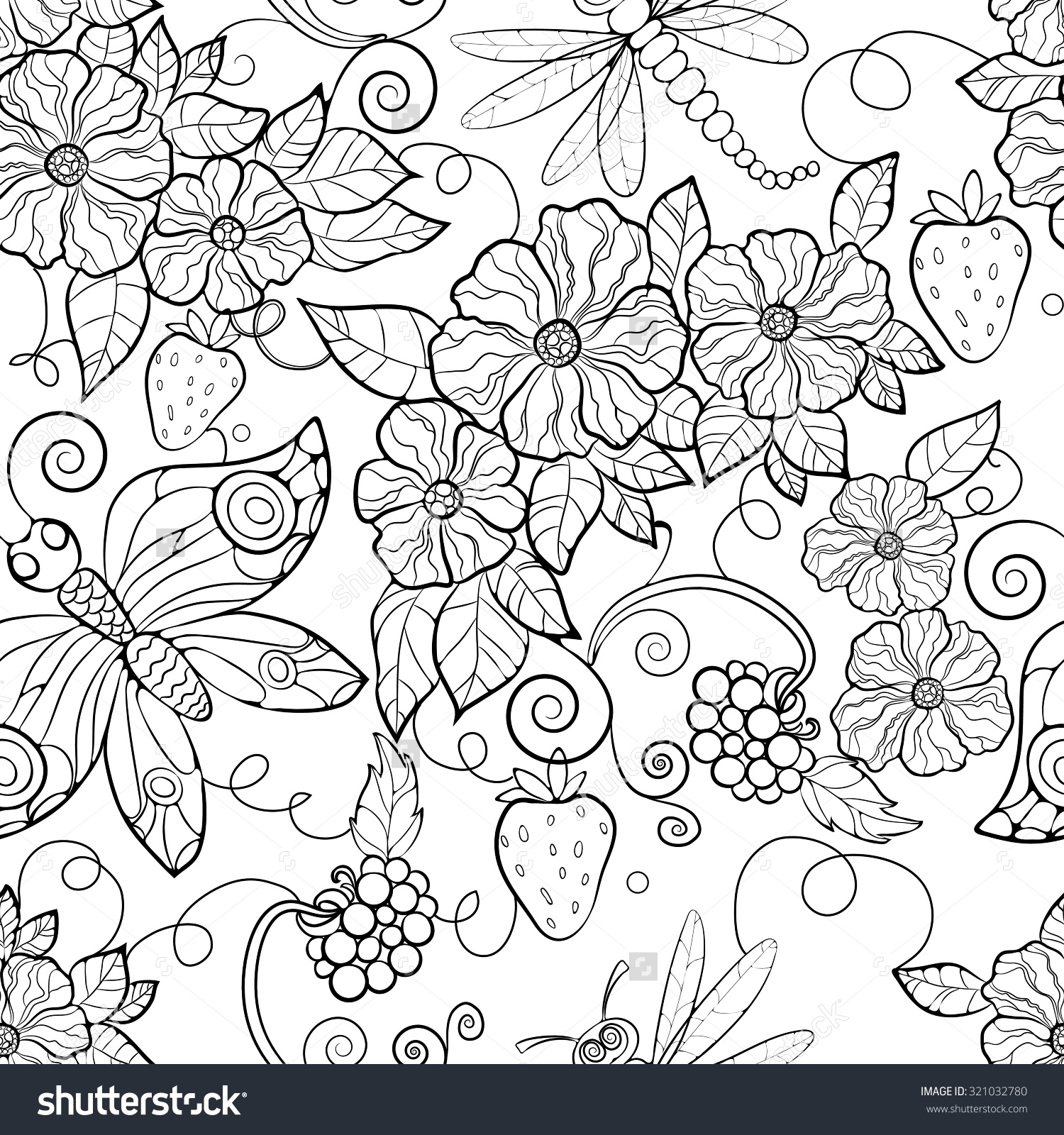 1500x1600 On Adult Coloring Pages Patterns Flowers