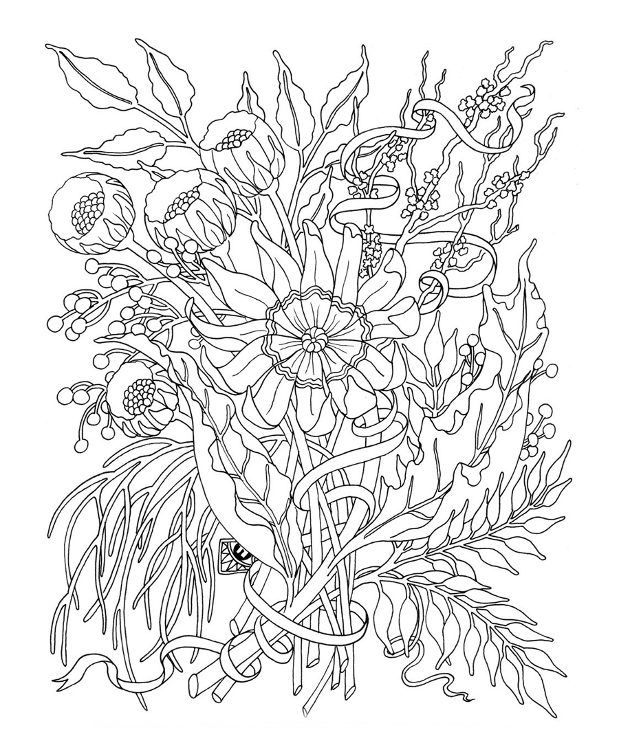 900x1097 Floral Coloring Pages With Wallpapers Desktop Mayapurjacouture