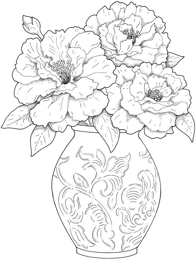 650x860 Flowers Coloring Pages For Adults Flower Coloring Pages For Adults