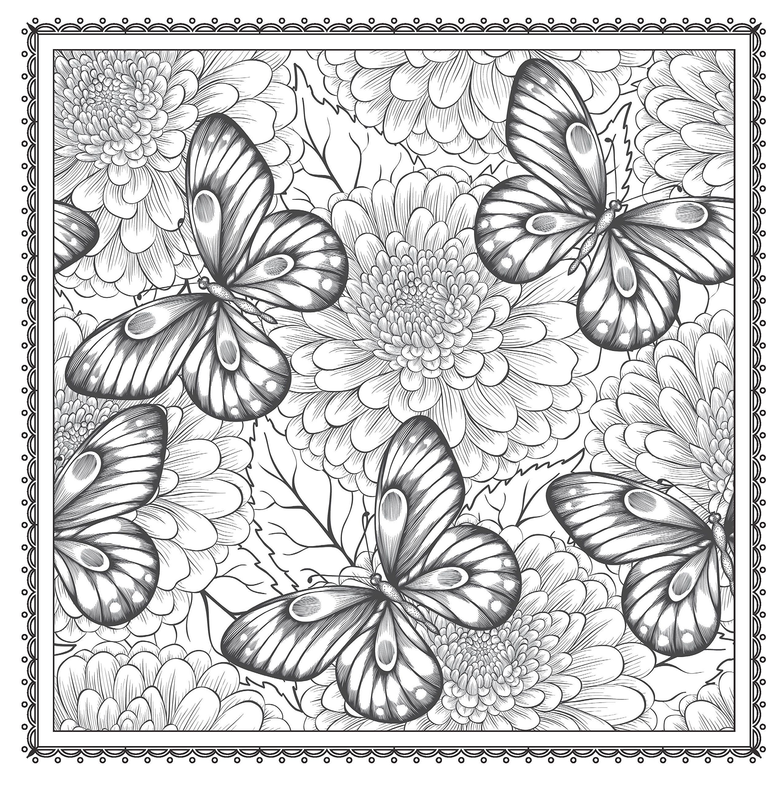 2551x2560 Blossom Magic Beautiful Floral Patterns Coloring Book