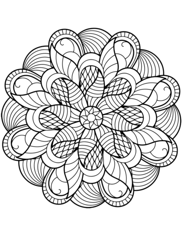 Flower Mandala Coloring Pages Page Throughout Idea 2 371x480 Flower Mandala Coloring Pages Page Throughout Idea 2
