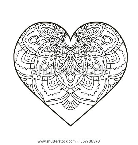 Heart Mandala Coloring Sheets Printable Coloring Heart Floral 450x470 Heart Mandala Coloring Sheets Printable Coloring Heart Floral