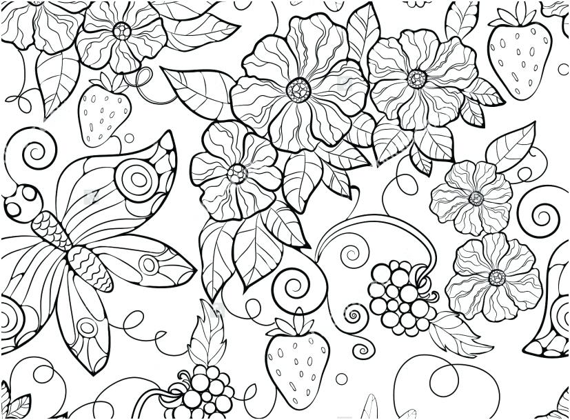 Floral Pattern Coloring Pages Simple Coloring Pages Flower 827x609 Floral Pattern Coloring Pages Simple Coloring Pages Flower