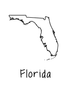 Florida Map Coloring Page Craft 271x350 Florida Map Coloring Page Craft