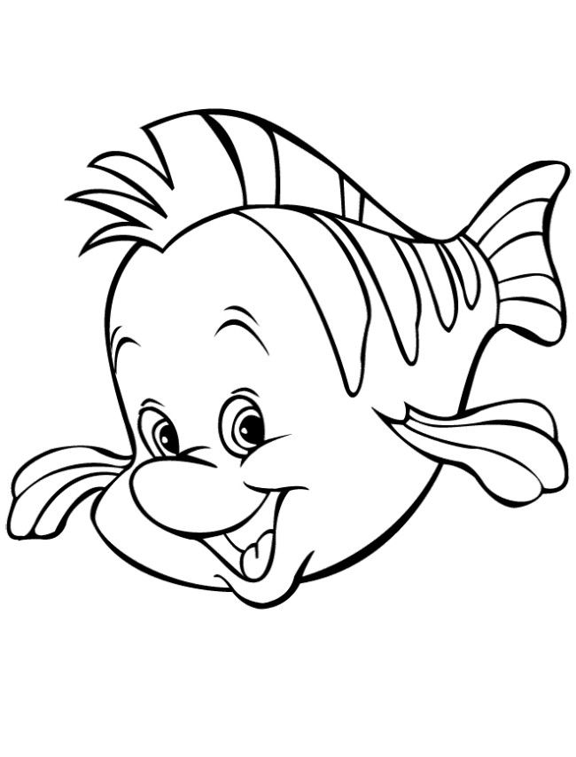 650x853 Cute Cartoon Flounder Fish Coloring Page Leonie