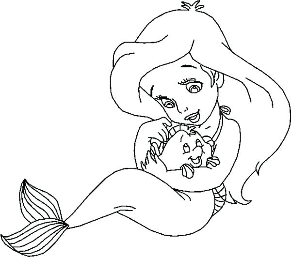600x531 Ariel The Little Mermaid Coloring Pages