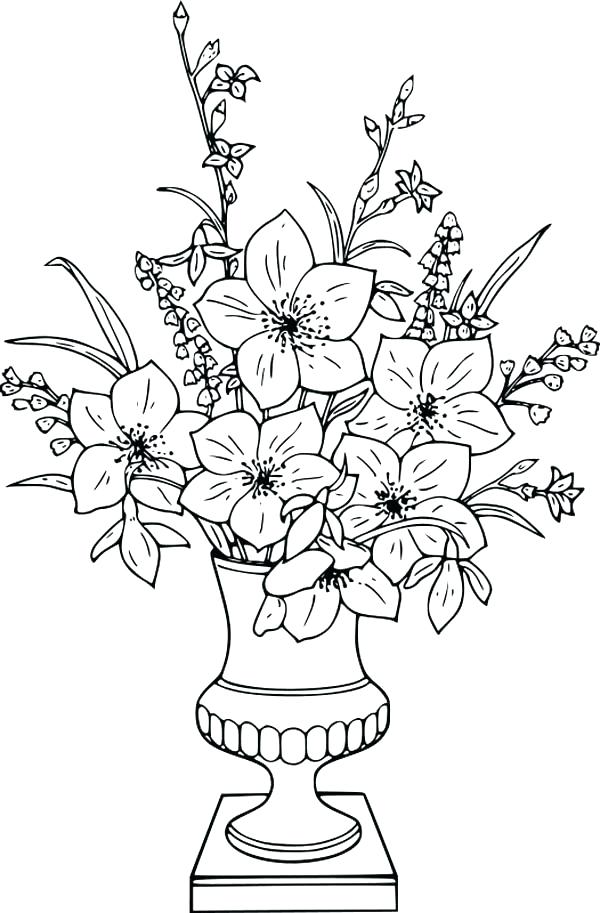 Lily Flower Coloring Pages 600x913 Lily Flower Coloring Pages