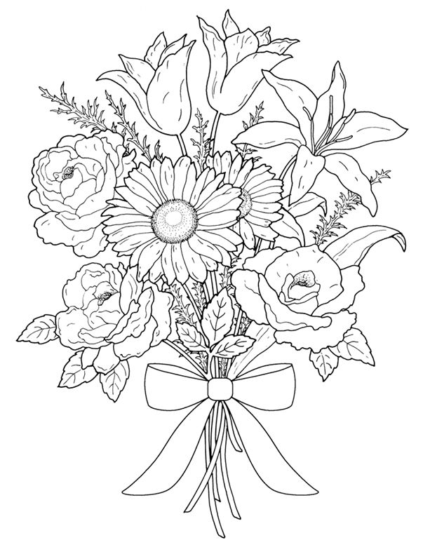 Floral Bouquets Coloring Book Coloring Pages First Edition 603x770 Floral Bouquets Coloring Book Coloring Pages First Edition