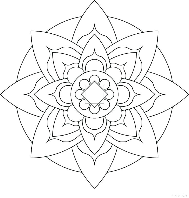 Flower Mandala Coloring Pages Easy Flower Coloring Pages Mandalas 736x771 Flower Mandala Coloring Pages Easy Flower Coloring Pages Mandalas