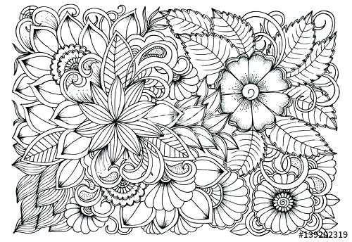 Relaxing Coloring Pages Black And White Flower Pattern 500x344 Relaxing Coloring Pages Black And White Flower Pattern