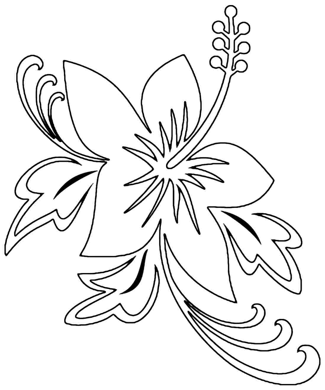 Printable Hibiscus Coloring Pages For Kids Hawaiian Flower 1098x1317 Printable Hibiscus Coloring Pages For Kids Hawaiian Flower
