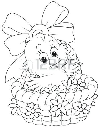 Flower Basket Colouring Pages 348x450 Flower Basket Colouring Pages