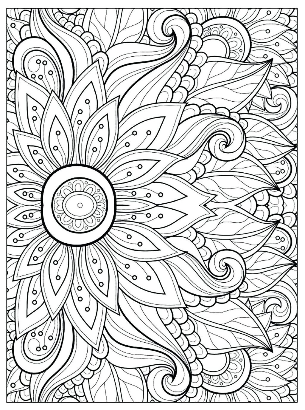 1024x1375 Coloring Page ~ Coloring Page Flower Adult Pages Parts Coloring
