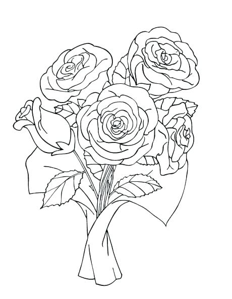 460x592 Flower Bouquets Coloring Pages Maycrutex
