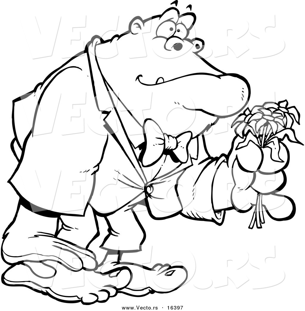 Vector Of A Cartoon Romantic Gorilla Holding Flowers 1024x1044 Vector Of A Cartoon Romantic Gorilla Holding Flowers