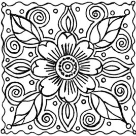 268x268 Flower Coloring Pages For Adults Give The Best Coloring Pages