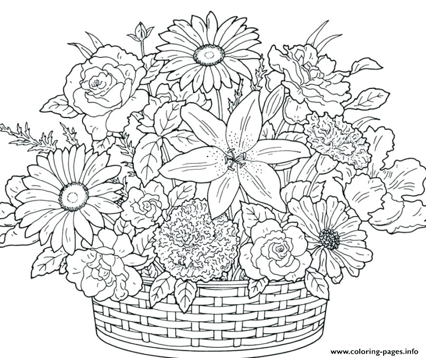 Floral Coloring Pages Good Flowers Printable Coloring Pages 875x736 Floral Coloring Pages Good Flowers Printable Coloring Pages