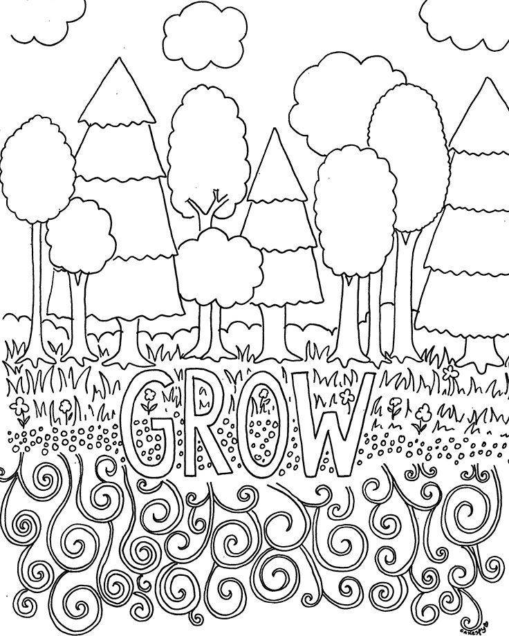 Free Coloring Pages For Adults Trees Amp Flowers 736x920 Free Coloring Pages For Adults Trees Amp Flowers
