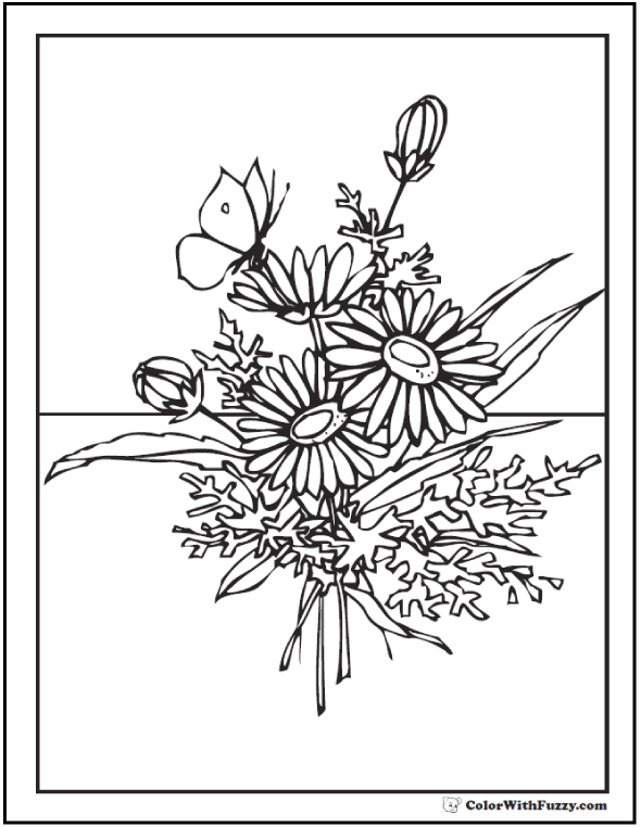 Flower Coloring Pages For Adults Printable
