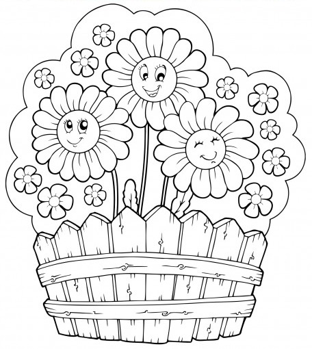 Summer Flower Coloring Pages Kids 456x510 Summer Flower Coloring Pages Kids