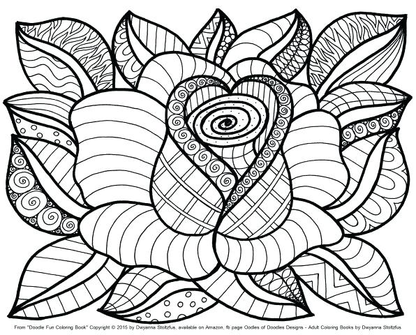 Flower Coloring Pages Printable For Adults 596x480 Flower Coloring Pages Printable For Adults