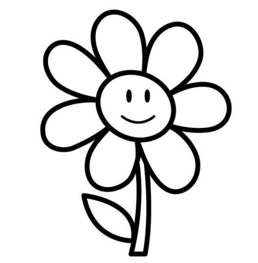 Easy Flower Coloring Pages Kids 530x541 Easy Flower Coloring Pages Kids