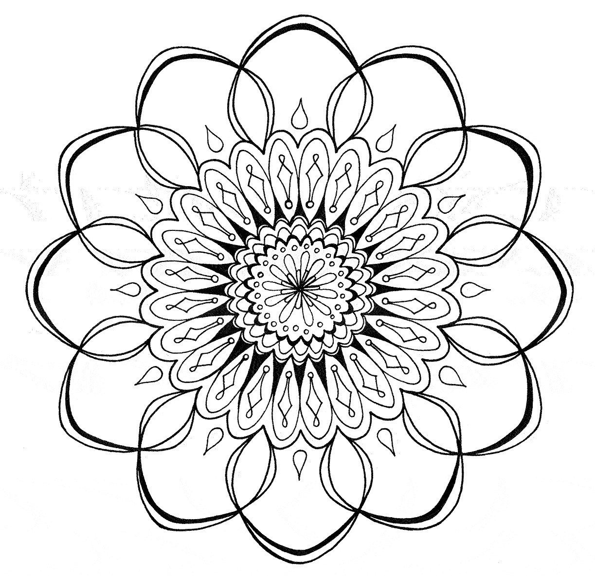 1223x1185 Cool Flower Coloring Pages