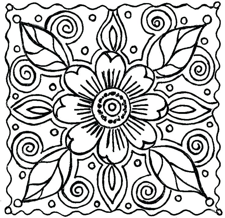 736x714 Beautiful Flower Coloring Pages Flower Coloring Pages For Teens