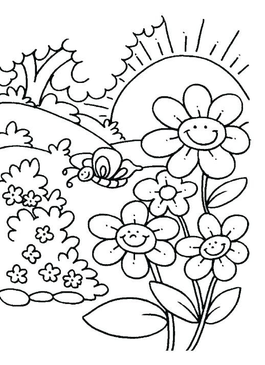 Flowers Coloring Pages For Toddlers Spring Flowers Coloring Pages 518x713 Flowers Coloring Pages For Toddlers Spring Flowers Coloring Pages
