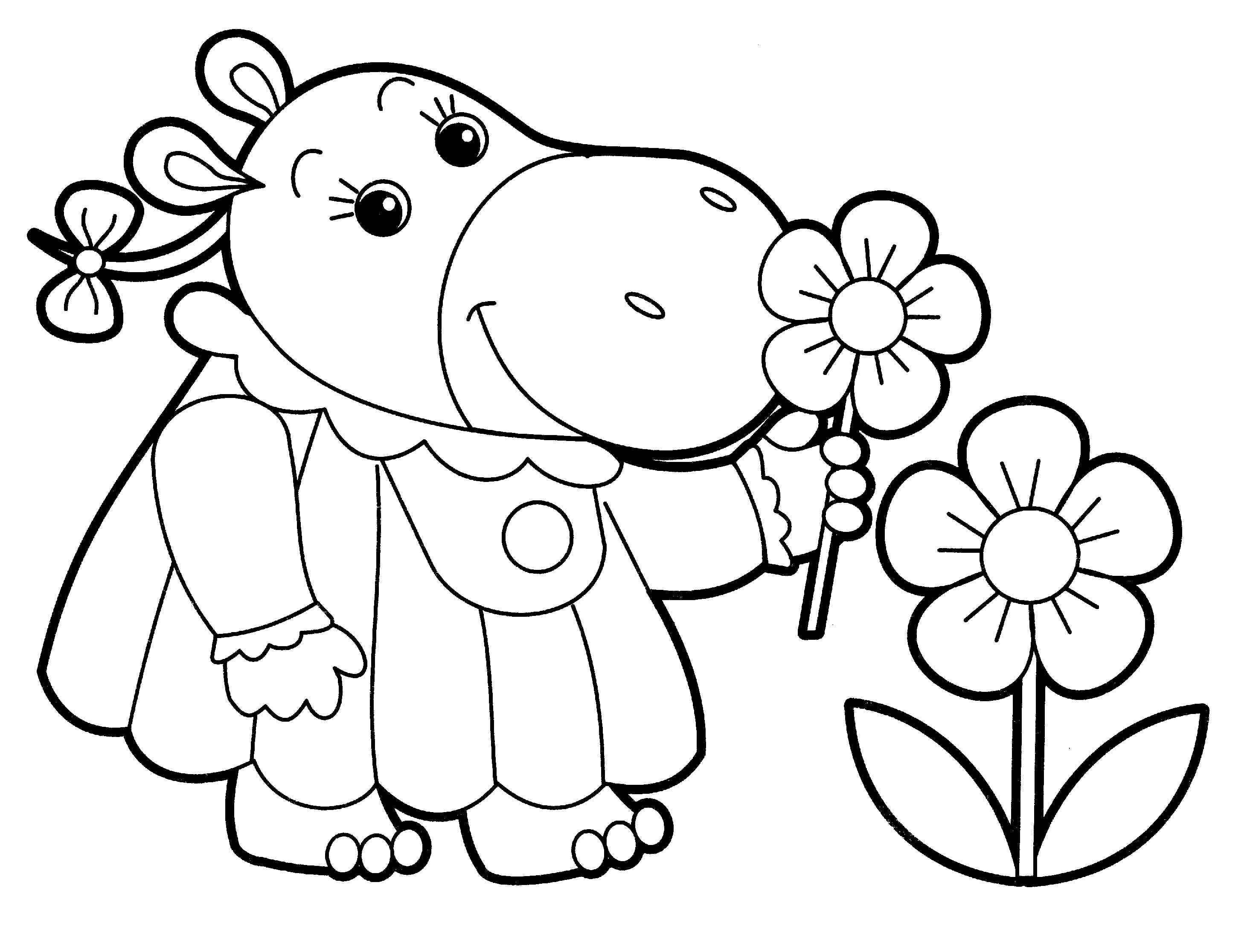 Rhino Kid Smelling Flowers Coloring Pages For Toddler Boys 2930x2232 Rhino Kid Smelling Flowers Coloring Pages For Toddler Boys
