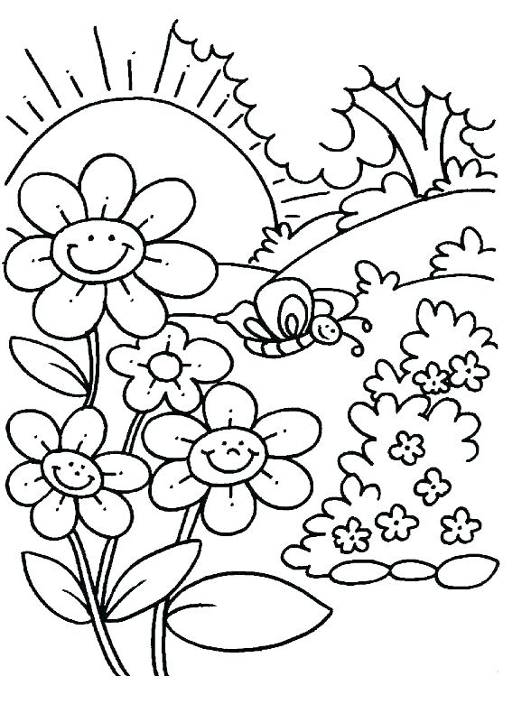 Spring Coloring Pages Coloring Pages Spring Cute Flower Coloring 588x780 Spring Coloring Pages Coloring Pages Spring Cute Flower Coloring