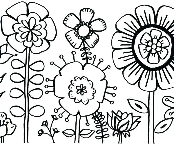 Coloring Of Flowers Simple Flower Coloring Page For Kids Free 600x500 Coloring Of Flowers Simple Flower Coloring Page For Kids Free
