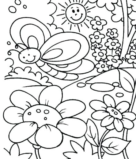 Flower Coloring Pages For Kids Coloring Pages Draw Easy Flowers 444x516 Flower Coloring Pages For Kids Coloring Pages Draw Easy Flowers