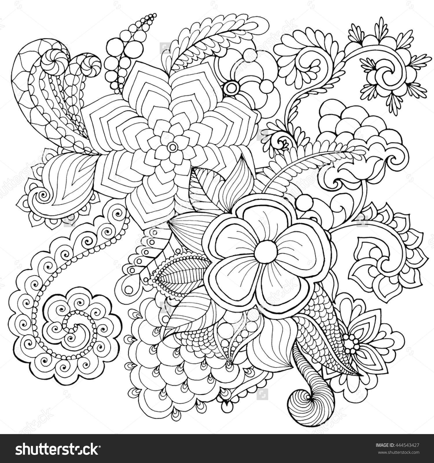 1500x1600 Zentangle Flower Coloring Pages Download