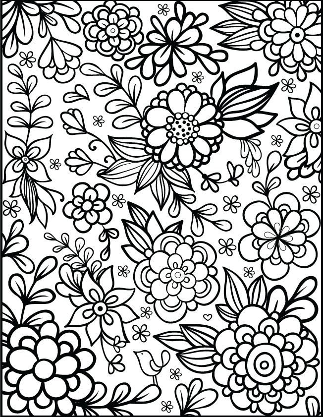 652x841 Free Floral Printable Coloring Page