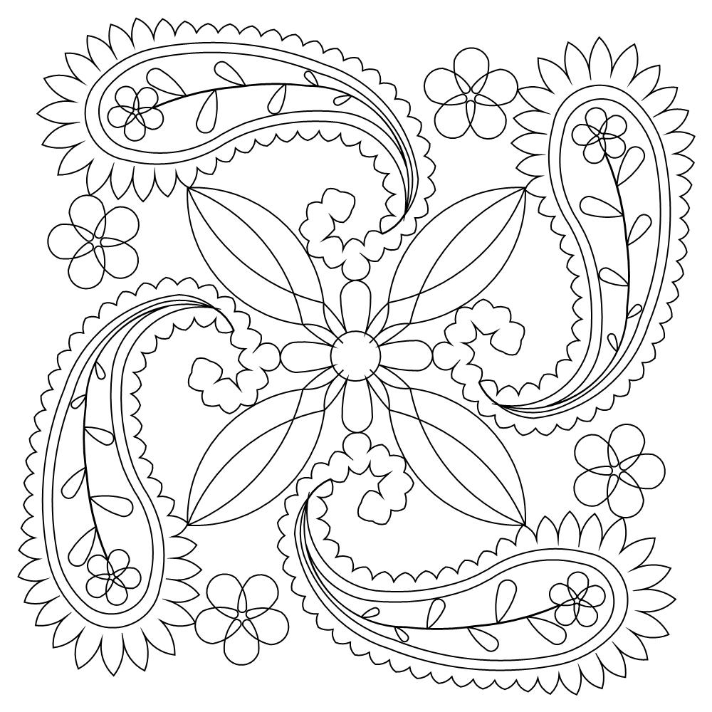 1000x1000 Easy Paisley Coloring Pages