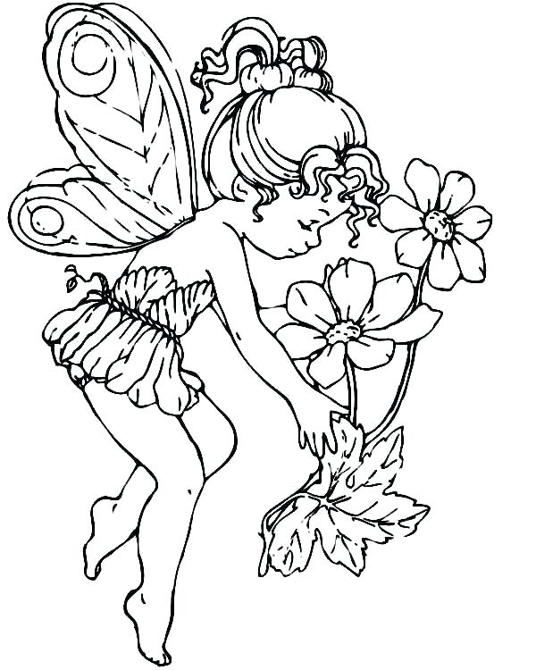 600x750 Flower Fairy Coloring Pages
