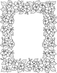 236x304 Floral Border Kleurpboek Coloring Page Book