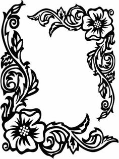 236x316 Page Border Designs Flowers Black And White Collection