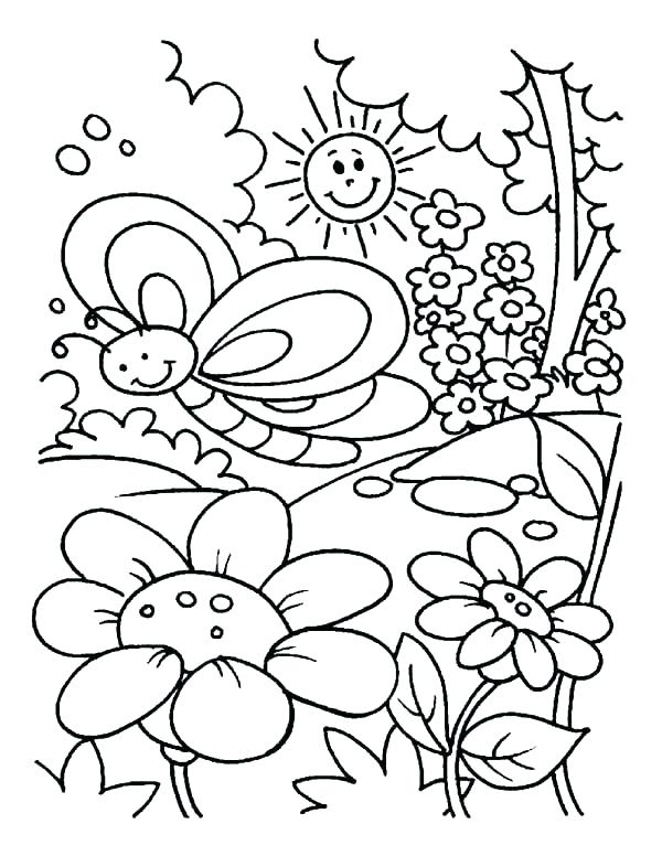 Flower Garden Coloring Pages 600x776 Flower Garden Coloring Pages