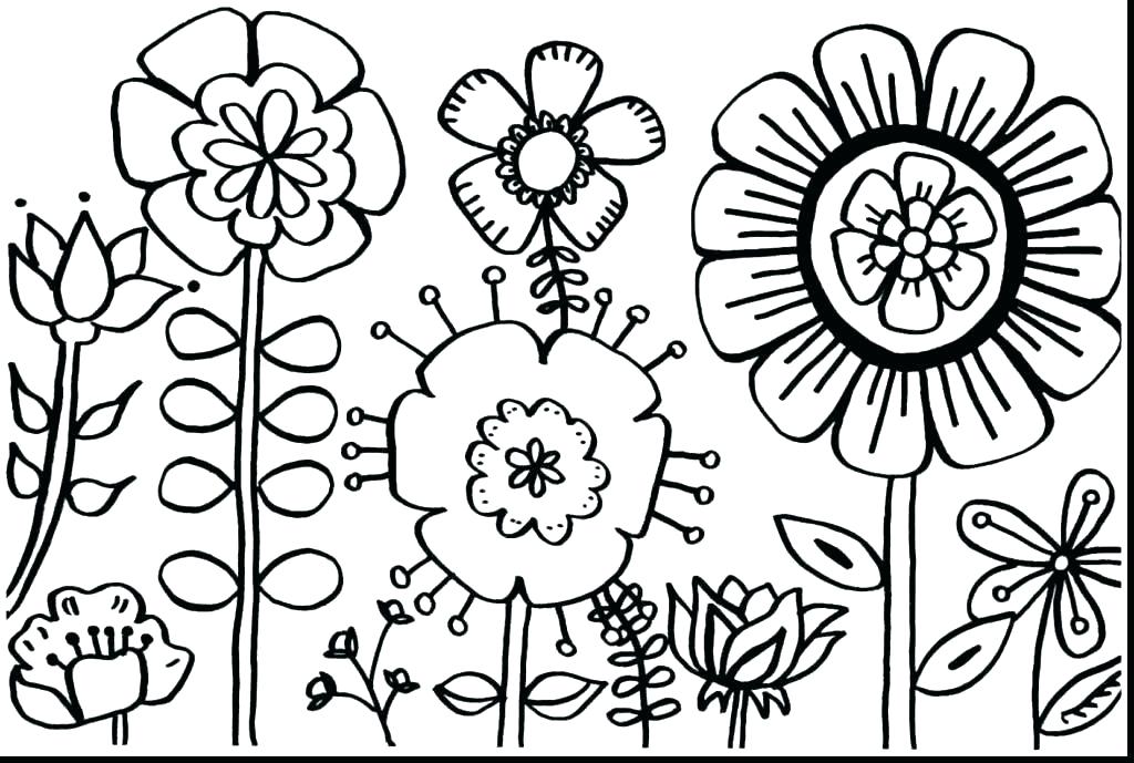 Daisy Flower Coloring Pages Flower Garden Coloring Page Flowers 1024x689 Daisy Flower Coloring Pages Flower Garden Coloring Page Flowers