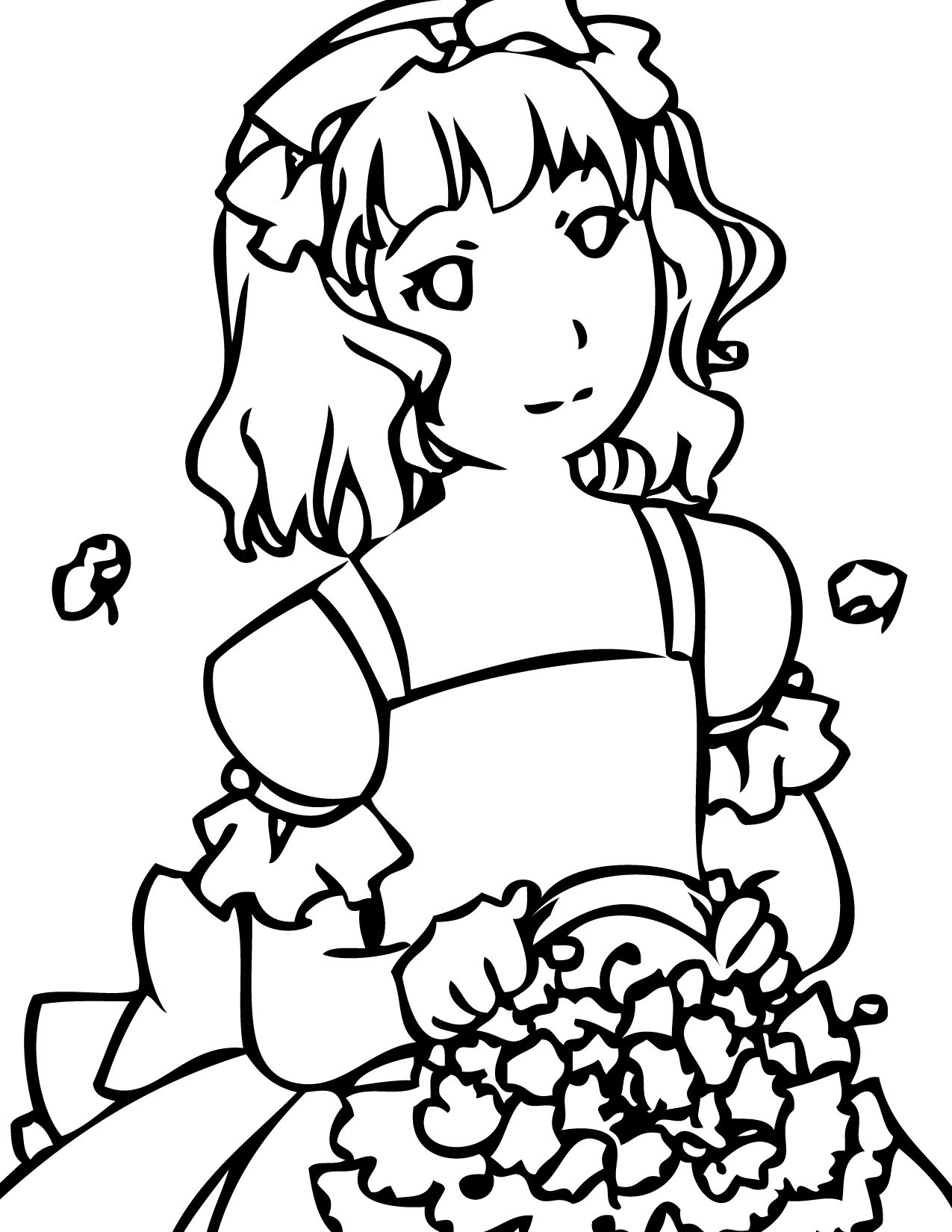 Flower Girl Coloring Pages Coloring Books, Book 1275x1650 Flower Girl Coloring Pages Coloring Books, Book