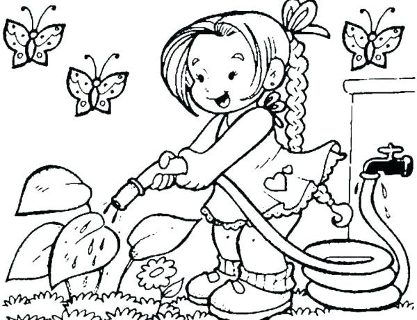 Garden Coloring Page Coloring Pages Of Little Girls Garden 600x461 Garden Coloring Page Coloring Pages Of Little Girls Garden